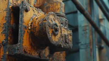 Rusted Industrial Machinery Component Close Up photo