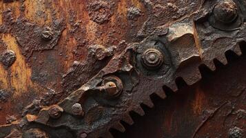 Heavily Rusted Gear Mechanism Detail Close Up photo