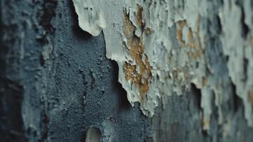 Peeling Paint Reveals Rusty Aged Wall Texture photo