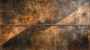 Rusty Metal Panel With Diagonal Markings photo