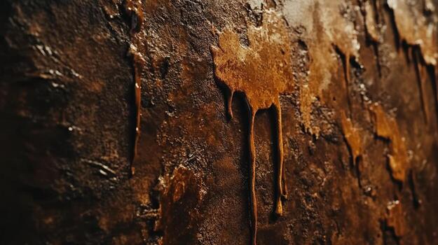 Abstract Brown Texture With Dripping Paint photo