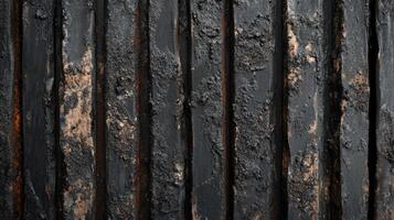 Dark Vertical Wooden Planks Covered In Tar photo