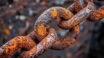 Rusty Chain Links Close Up Image photo