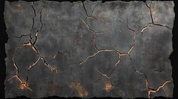 A cracked stone wall with cracks and cracks photo