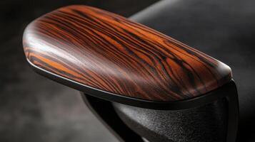 Elegant Wooden Armrest Modern Office Chair Design photo