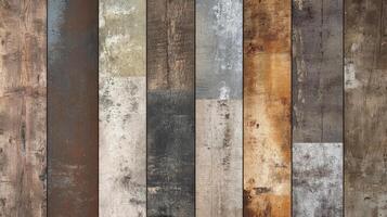 Vertical Arrangement Of Varied Wooden Planks Showing Texture photo