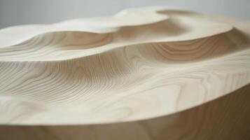 Sculpted Wooden Form With Undulating Surface photo