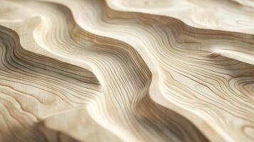 Abstract Wooden Surface With Wavelike Patterns photo