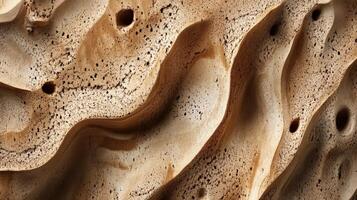 Abstract Beige Texture With Undulating Forms And Holes photo