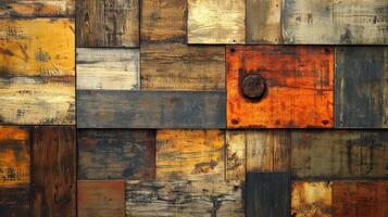 A Colorful Patchwork Of Reclaimed Wooden Panels photo