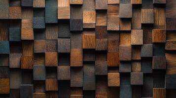 Wooden Block Wall Pattern Abstract Design photo