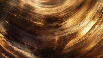 Abstract Brown and Gold Swirling Paint Texture photo
