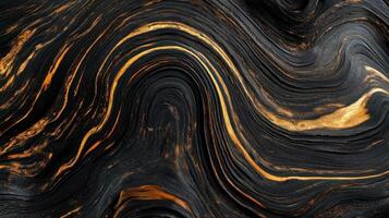 Abstract Black And Gold Swirling Marble Texture photo