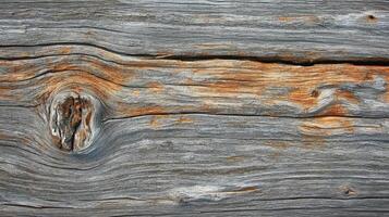Weathered Wood Grain Texture Showing Knots and Patina photo