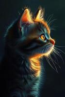 Captivating portrait of a cat showcasing soft furs and bright eyes photo