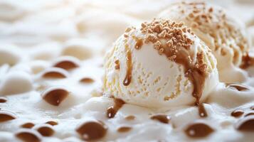 Enjoying a delicious affogato dessert served with rich coffee photo