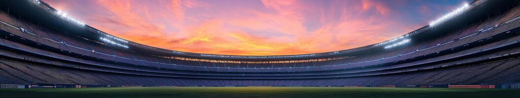 Majestic sunset over a large stadium during an event photo