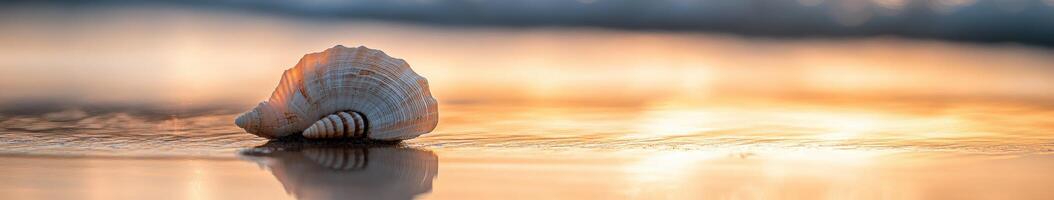 Seashell on a tranquil shore photo