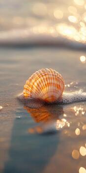 Beautiful seashell at the shore photo