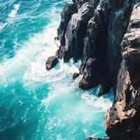 A view of the ocean from above photo