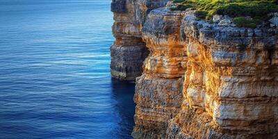 A boat is sitting on the edge of a cliff photo