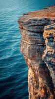 Stunning cliffs overlooking the sea photo
