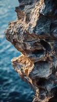 Close-up of rugged coastal rock photo