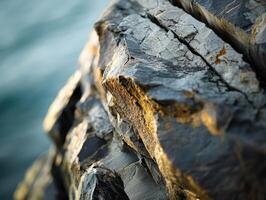 Close-up of textured rock formation photo