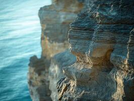 Ocean view from rocky cliffs photo