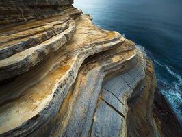 Stunning cliffside overlooking ocean photo