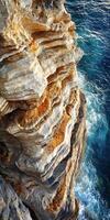 Rocky coastline with ocean waves photo