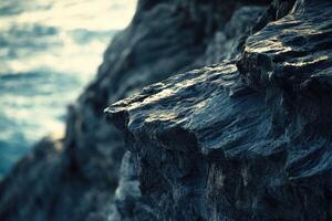 Rocky coastline by the sea photo