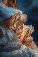 Layers of rock in canyon light photo