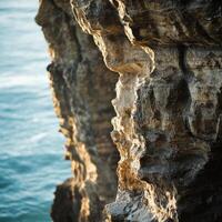 Cliffside view by the ocean photo