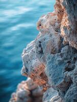 A close up of rocks and water photo