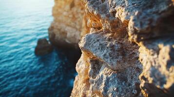 Rocky coastline near the sea photo