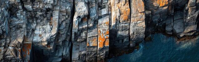 Coastal cliffs with ocean waves photo