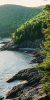 Coastal view at golden hour photo