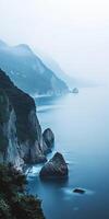 Coastal cliffs with tranquil waters photo
