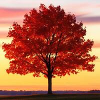 A tree with red leaves photo