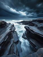 Dramatic coast with stormy skies photo