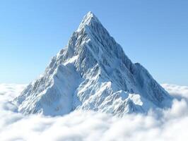 A mountain is surrounded by clouds photo