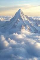 Majestic peak above the clouds photo