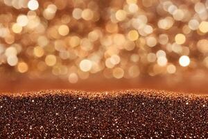 Golden glittering surface sparkles photo