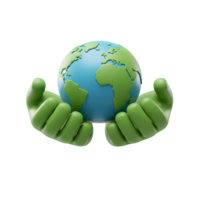 Earth Day serves as a reminder of the significance of eco-conscious initiatives. The representation includes stylized hands resembling plasticine figures. png