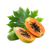 Fresh and Ripe Papaya, sliced with seeds, tropical and exotic fruit png