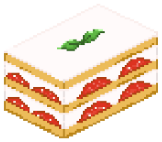 Strawberry short cake Pixel art square png