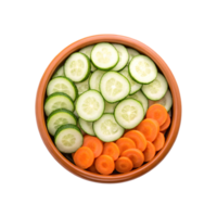A Bowl of Cucumbers and Carrots png