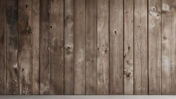 Rustic Wooden Plank Wall Texture With Natural Brown Tones and Weathered Surface for Backgrounds. photo