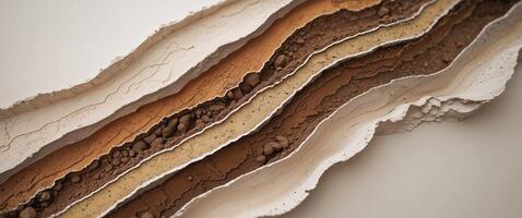 soil profile represents layers of history and change that are stored in earth illustrating connection between time and memory photo